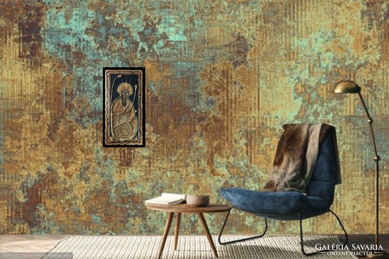 Visszaolvadás a természetbe I. 20 ct aranyozott jóskép, Prima díjas művésztől. Károlyfi Zsófia /1952