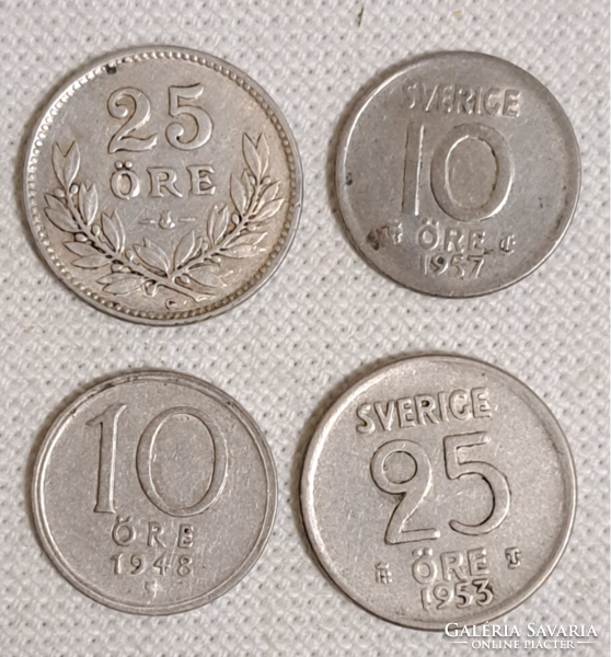 4 darab ezüst 10 öre és 25 ÖRE Svédország  (1168)