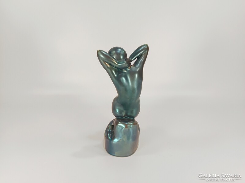 ZSOLNAY, EOSIN MÁZAS PORCELÁN FIGURA, HIBÁTLAN ! (D002)