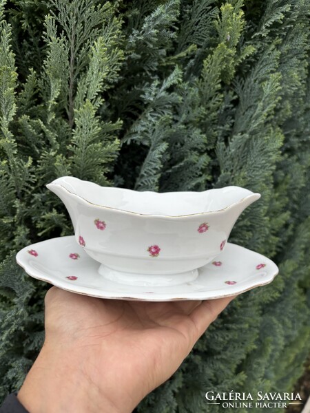 Zsolnay Porcelán asztali tejszínes tejszínkiöntő rózsás  paraszti gyűjtői nosztalgia darab