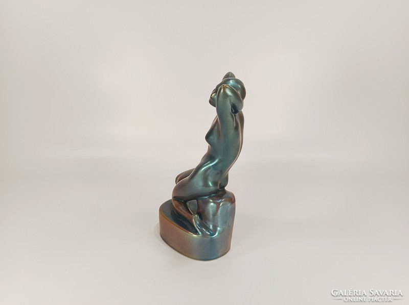 ZSOLNAY, EOSIN MÁZAS PORCELÁN FIGURA, HIBÁTLAN ! (D002)