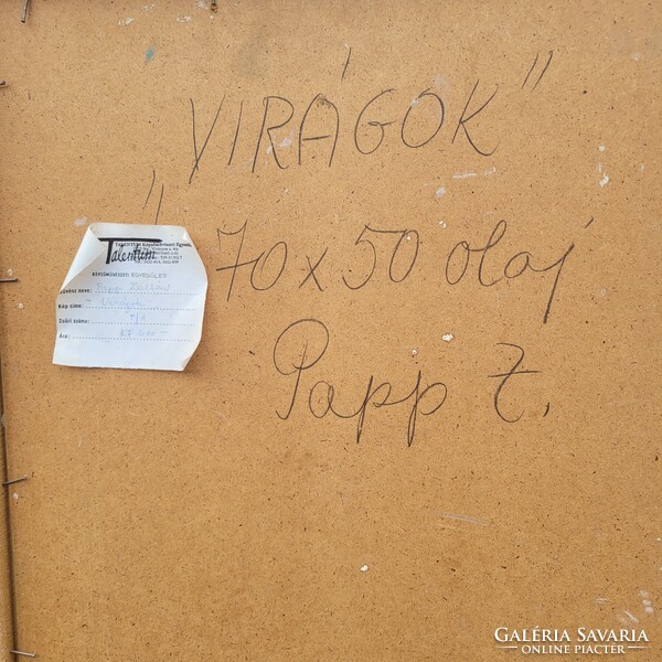 Papp Zoltán (1924 - 2013): Virágok olaj-farost festmény!