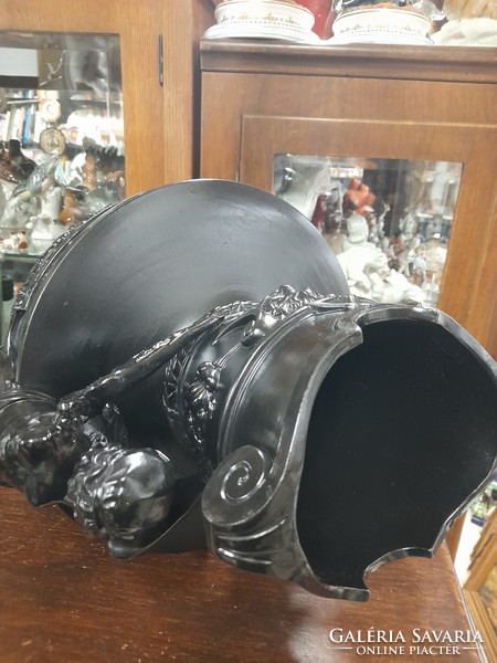Alt Wien Wilhelm Schiller & Son. Gerbing & Stephan 1895,Faun,Angyalos Kerámia Amfora Váza. 56 cm