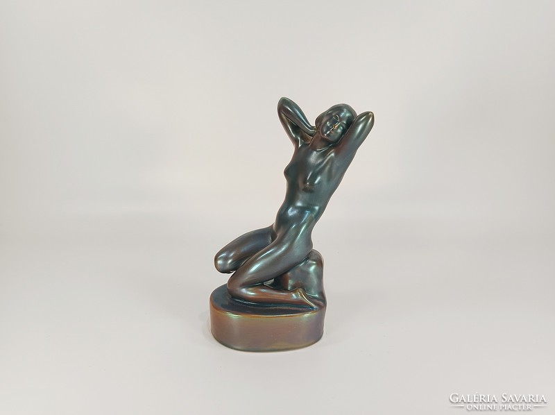 ZSOLNAY, EOSIN MÁZAS PORCELÁN FIGURA, HIBÁTLAN ! (D002)