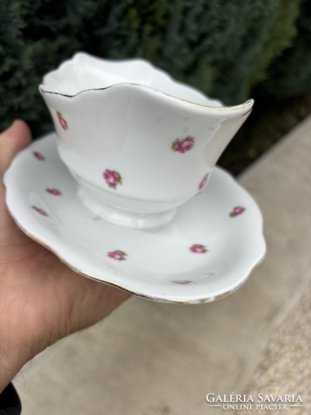 Zsolnay Porcelán asztali tejszínes tejszínkiöntő rózsás  paraszti gyűjtői nosztalgia darab