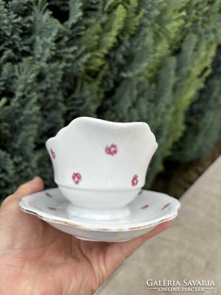 Zsolnay Porcelán asztali tejszínes tejszínkiöntő rózsás  paraszti gyűjtői nosztalgia darab
