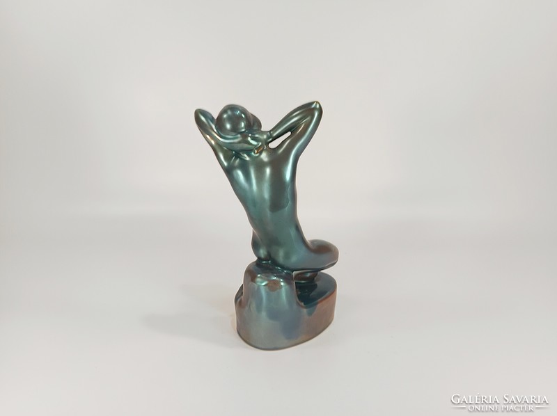 ZSOLNAY, EOSIN MÁZAS PORCELÁN FIGURA, HIBÁTLAN ! (D002)