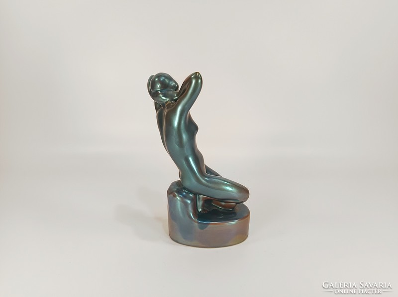 ZSOLNAY, EOSIN MÁZAS PORCELÁN FIGURA, HIBÁTLAN ! (D002)