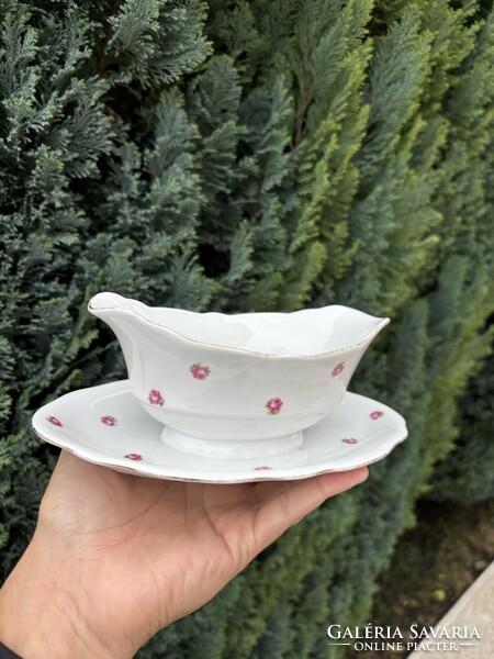 Zsolnay Porcelán asztali tejszínes tejszínkiöntő rózsás  paraszti gyűjtői nosztalgia darab