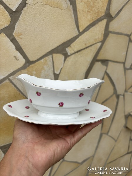 Zsolnay Porcelán asztali tejszínes tejszínkiöntő rózsás  paraszti gyűjtői nosztalgia darab
