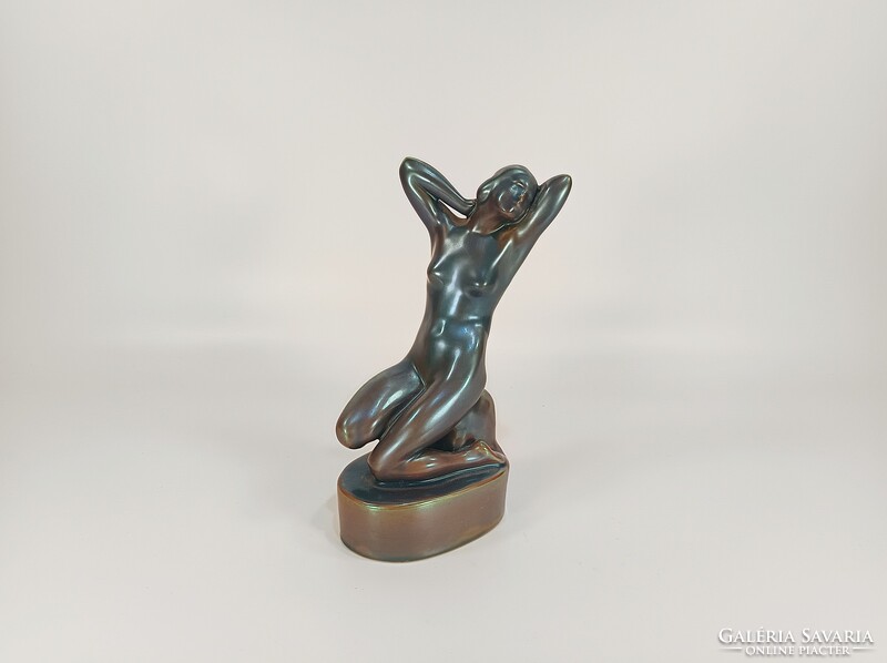 ZSOLNAY, EOSIN MÁZAS PORCELÁN FIGURA, HIBÁTLAN ! (D002)