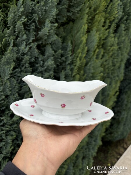 Zsolnay Porcelán asztali tejszínes tejszínkiöntő rózsás  paraszti gyűjtői nosztalgia darab