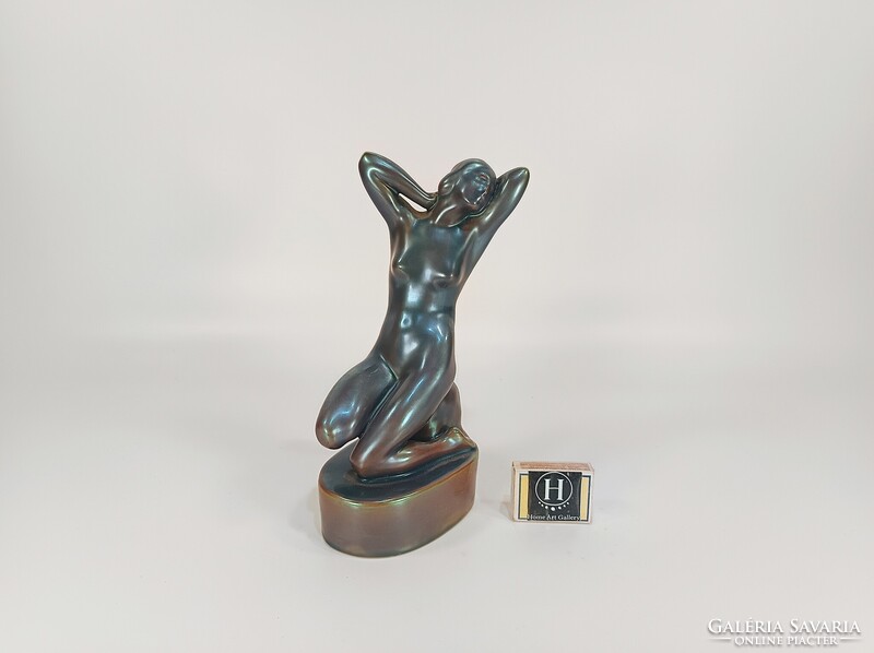 ZSOLNAY, EOSIN MÁZAS PORCELÁN FIGURA, HIBÁTLAN ! (D002)