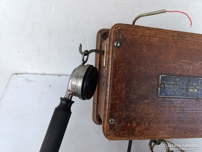 Antik telefon fali fadobozos fülhallgatós fa telefon kagylóval és hallgatóval starožitný telefón 621