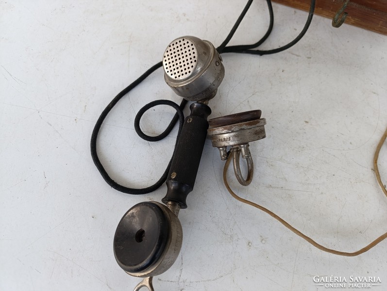 Antik telefon fali fadobozos fülhallgatós fa telefon kagylóval és hallgatóval starožitný telefón 621