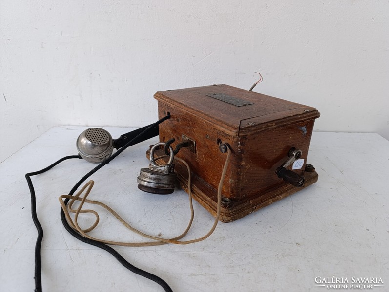 Antik telefon fali fadobozos fülhallgatós fa telefon kagylóval és hallgatóval starožitný telefón 621