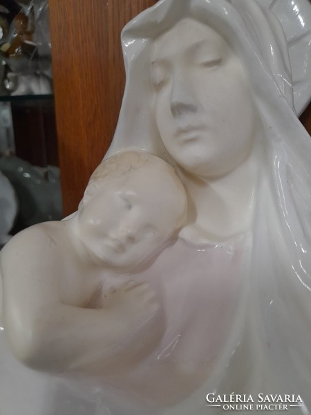 Alt Wien Rudolf Podany (1876-1963) - Scauer Vienna Faienceh, Madonna Gyermekével Figurális Porcelán