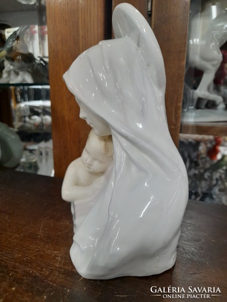 Alt Wien Rudolf Podany (1876-1963) - Scauer Vienna Faienceh, Madonna Gyermekével Figurális Porcelán