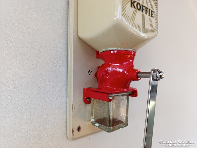 Antik kávédaráló porcelán fali kávé daráló konyhai eszköz Douwe Egberts márka reklám 634 9985
