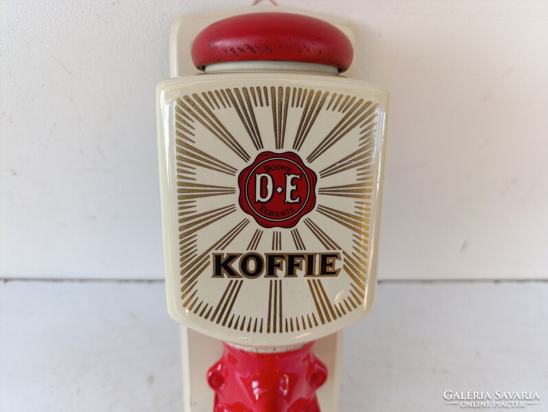 Antik kávédaráló porcelán fali kávé daráló konyhai eszköz Douwe Egberts márka reklám 634 9985
