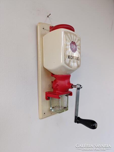 Antik kávédaráló porcelán fali kávé daráló konyhai eszköz Douwe Egberts márka reklám 640 9984