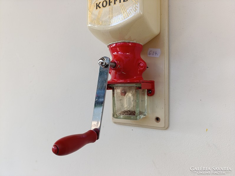 Antik kávédaráló porcelán fali kávé daráló konyhai eszköz Douwe Egberts márka reklám 634 9985
