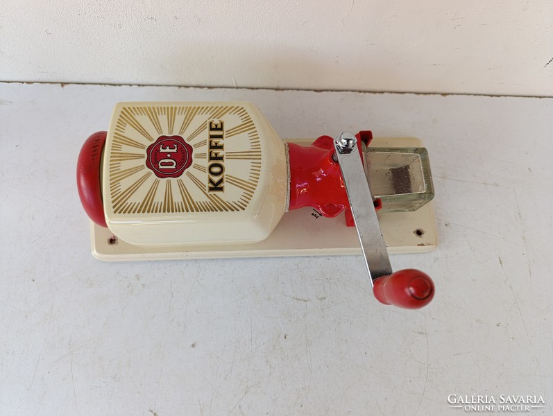 Antik kávédaráló porcelán fali kávé daráló konyhai eszköz Douwe Egberts márka reklám 634 9985