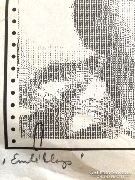 Záborszky Gábor (1950-2023): Emléklap, 1977, számozott (120/102), jelzett számítógépgrafika