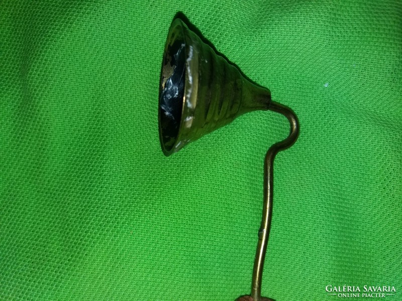 Antik réz fejes fa esztergált nyeles gyertya oltó gyertyakoppantó 32 cm a képek szerint