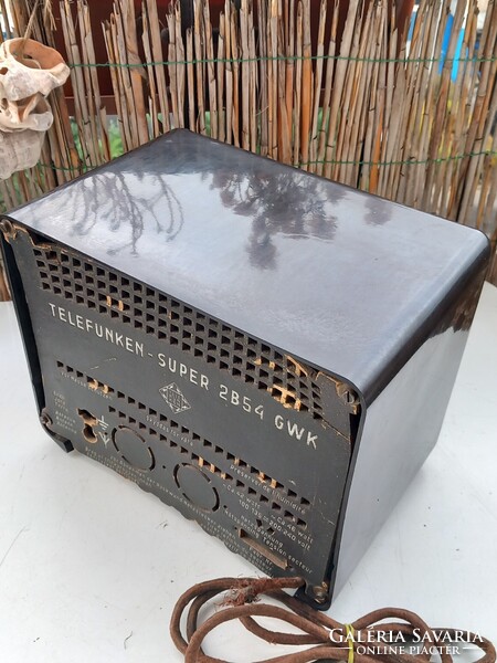 TELEFUNKEN SUPER 2B54 GWK régi retro vintage német csöves bakelit rádió, 1942-44. Ritka!