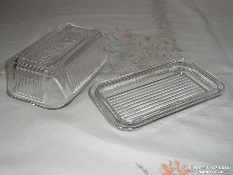 BUTTER üveg vajtartó, sajttartó