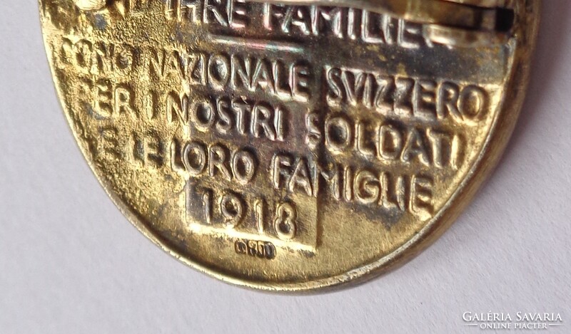 1918-as Hans Frei svájci ezüst katonai kitűző