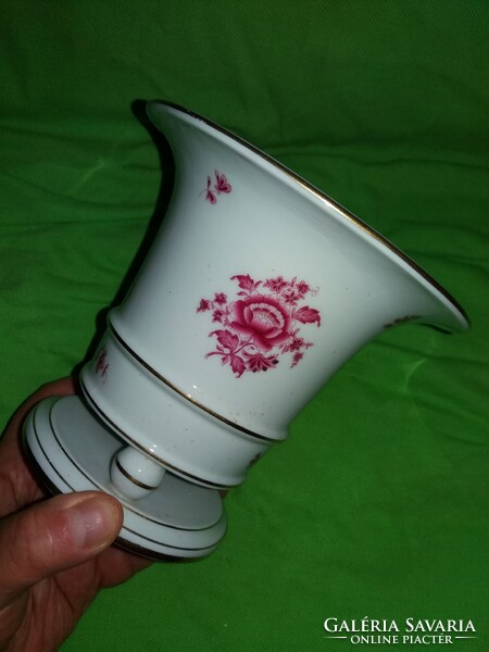 Nagyon szép Herendi Nanking Bouquet mintás lábas váza kaspó 14 X 14 X 9,5 cm a képek szerint
