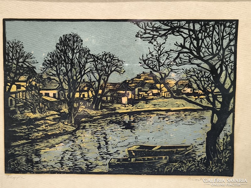 Mészáros Lajos Sály, 1925 - 1971, Szolnok : Zagyva , Rèzkarc/Linòmetszet
