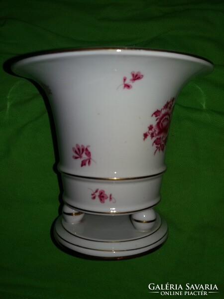Nagyon szép Herendi Nanking Bouquet mintás lábas váza kaspó 14 X 14 X 9,5 cm a képek szerint