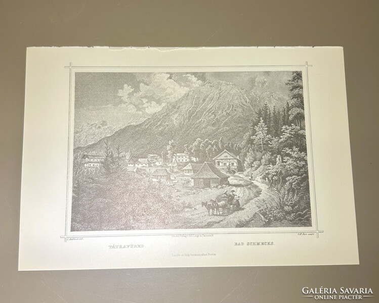 Tátrafüred, Felvidék - Hunfalvy - Rohbock acélmetszet, reprint