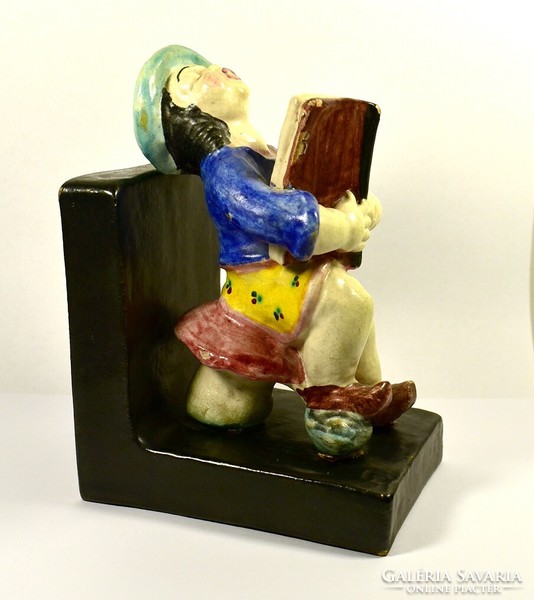 Linzer Keramik 1920 körül: ART DECO KÖNYVTÁMASZ