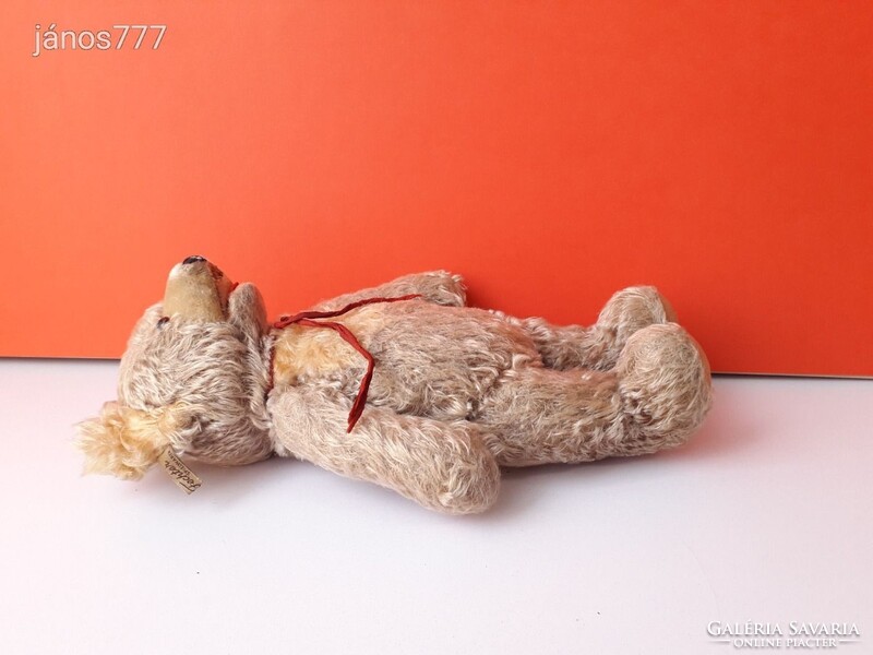 FECHTER antik mackó medve régi öreg maci ! 35 cm-es Szalma töltetű moher maci !