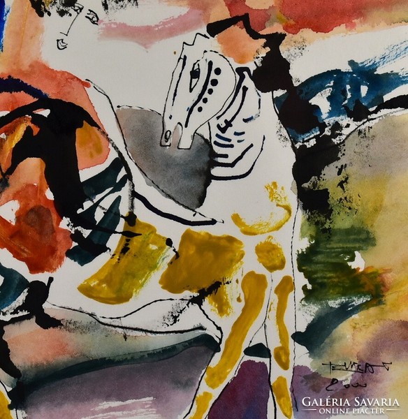 Burai István (1951-2017): LOVAS JELENET