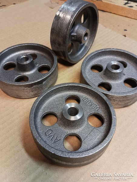 Industrial Ipari Vas gép Kerék 100mm öntöttvas Gépkerék roller Loft vintage bútor asztal alá