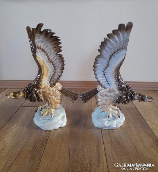 Régi Herendi porcelán Turul / Sas madár pár