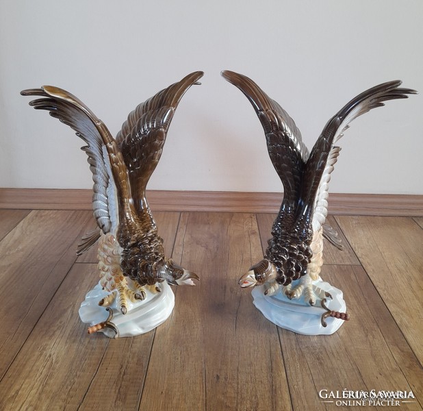 Régi Herendi porcelán Turul / Sas madár pár