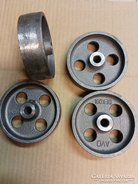 Industrial Ipari Vas gép Kerék 100mm öntöttvas Gépkerék roller Loft vintage bútor asztal alá