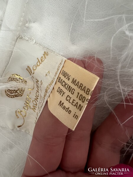 Csodás luxus 100 % marabu toll bolero felső esküvői menyasszonyi ruhadarab