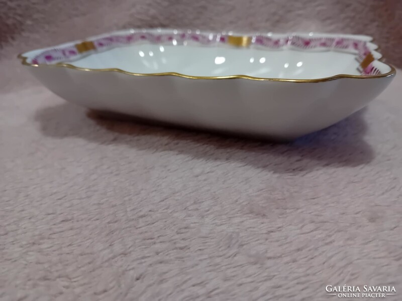 2500/76 Herendi porcelán Apponyi Purpur mintás hullámos szélű tál