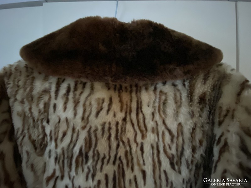 Ocelot mintás valódi szőrme bunda