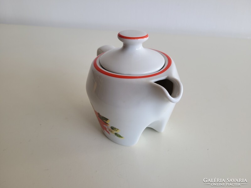 Retro Hollóházi kotyogós kávéfőző mikulás virágos régi porcelán kiöntő