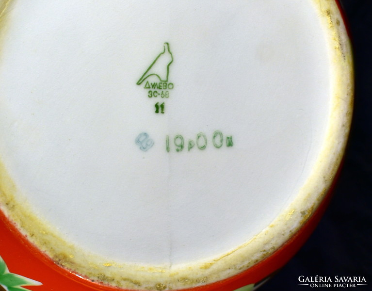 1960 körül DULEVO SZOVJET HATALMAS ARANYOZOTT PORCELÁN TEÁSKANNA