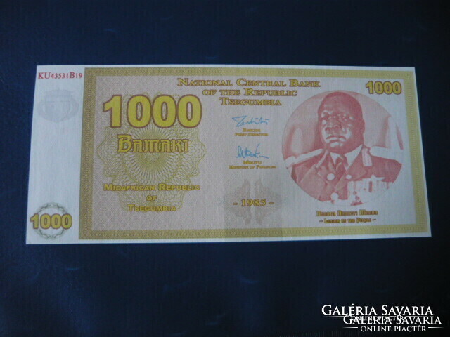 CSEGUMBIA 1000 BAMAKI 1985 ELEFÁNT! RITKA FANTÁZIA PAPÍRPÉNZ! UNC!