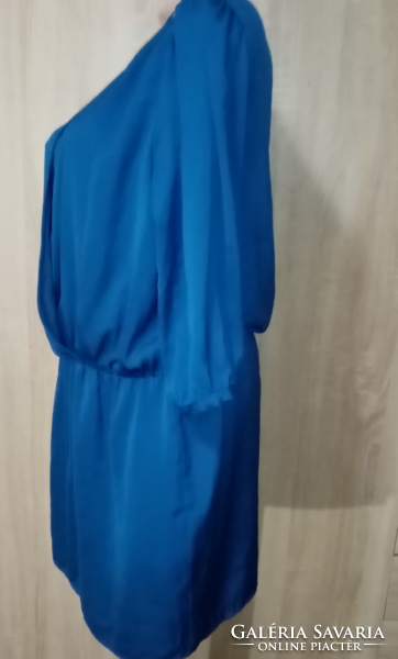 PROMOD kék dupla hatású vállain díszítéses alkalmi ruha 40/42